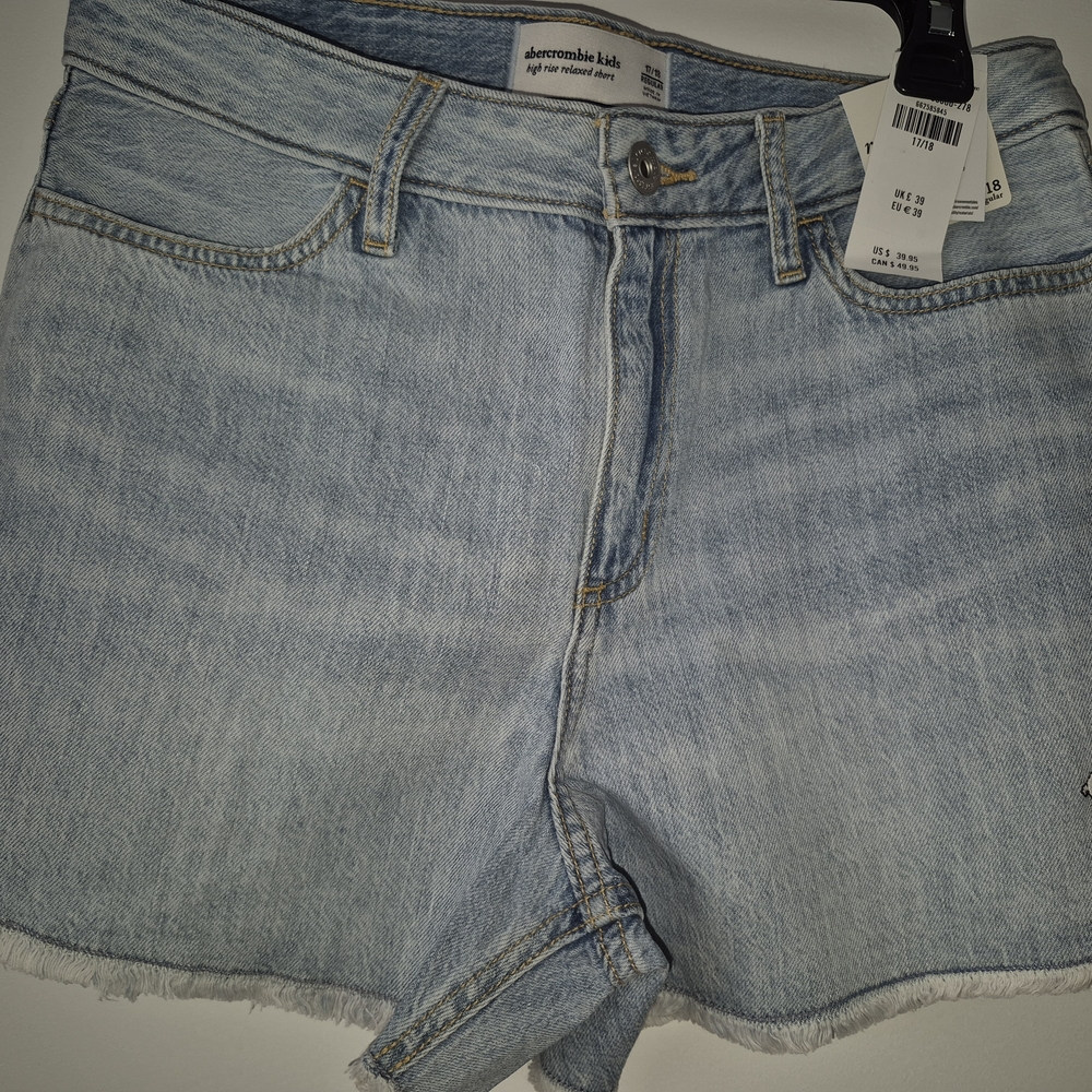 Abercrombie Kids Light Denim High Rise Shorts
